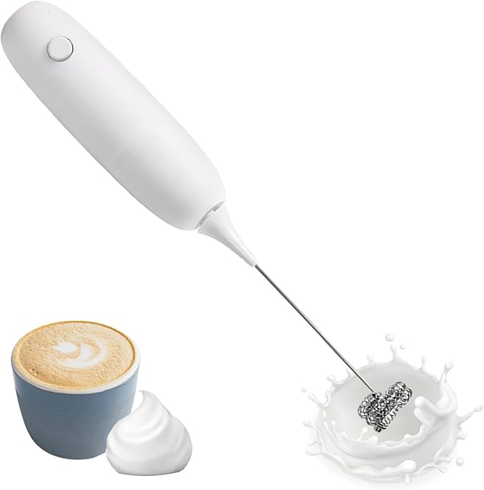 Electric Handheld Milk Frother - Battery Operated Foam Maker for Coffee, Latte, Cappuccino