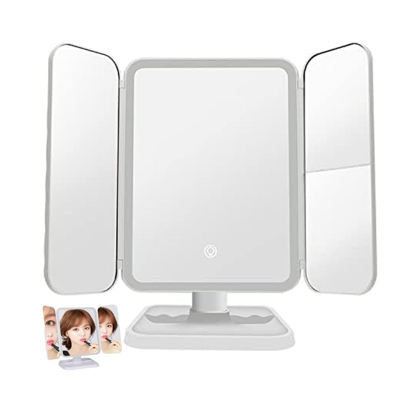 Glisera Smart Makeup Mirror - Vanity and Travel Mirror (White)