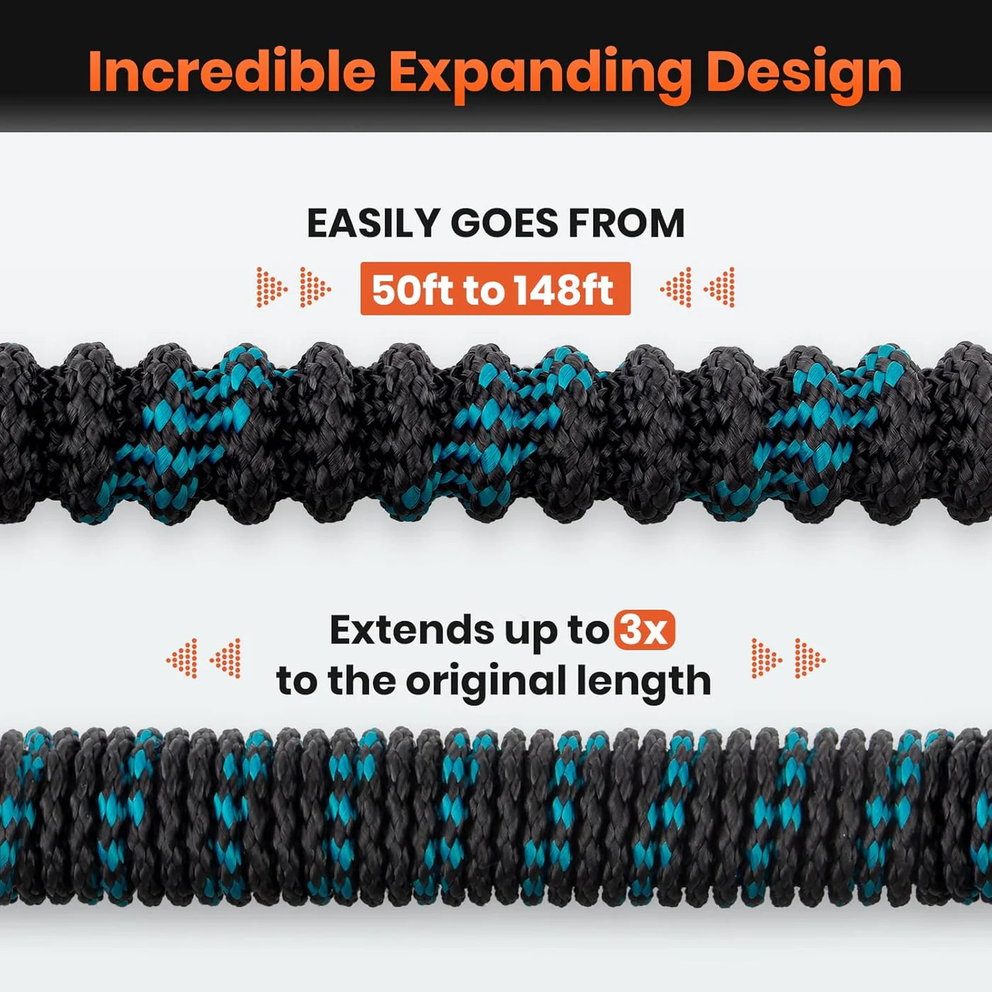 DAXIGA Soft Hose Expandable Garden Hose with 10-Pattern Spray Nozzle