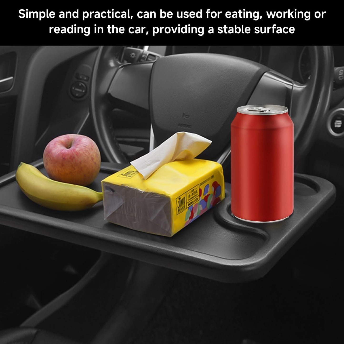 Portable Car Steering Wheel Tray - Food & Laptop Mount