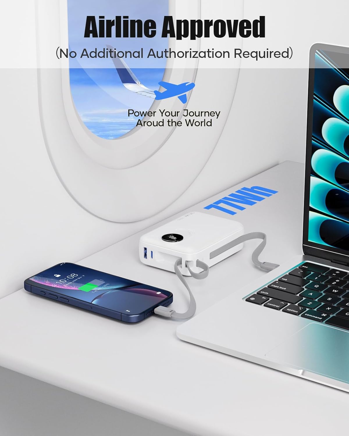 T9 Mini 10000mAh Power Bank with LED Digital Display & 22.5W Fast Charging
