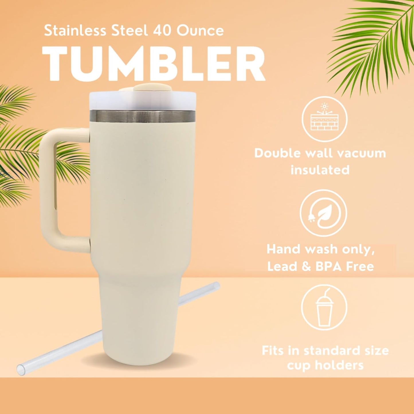 Stay Hydrated: 40 oz Tumbler with Convenient Handle