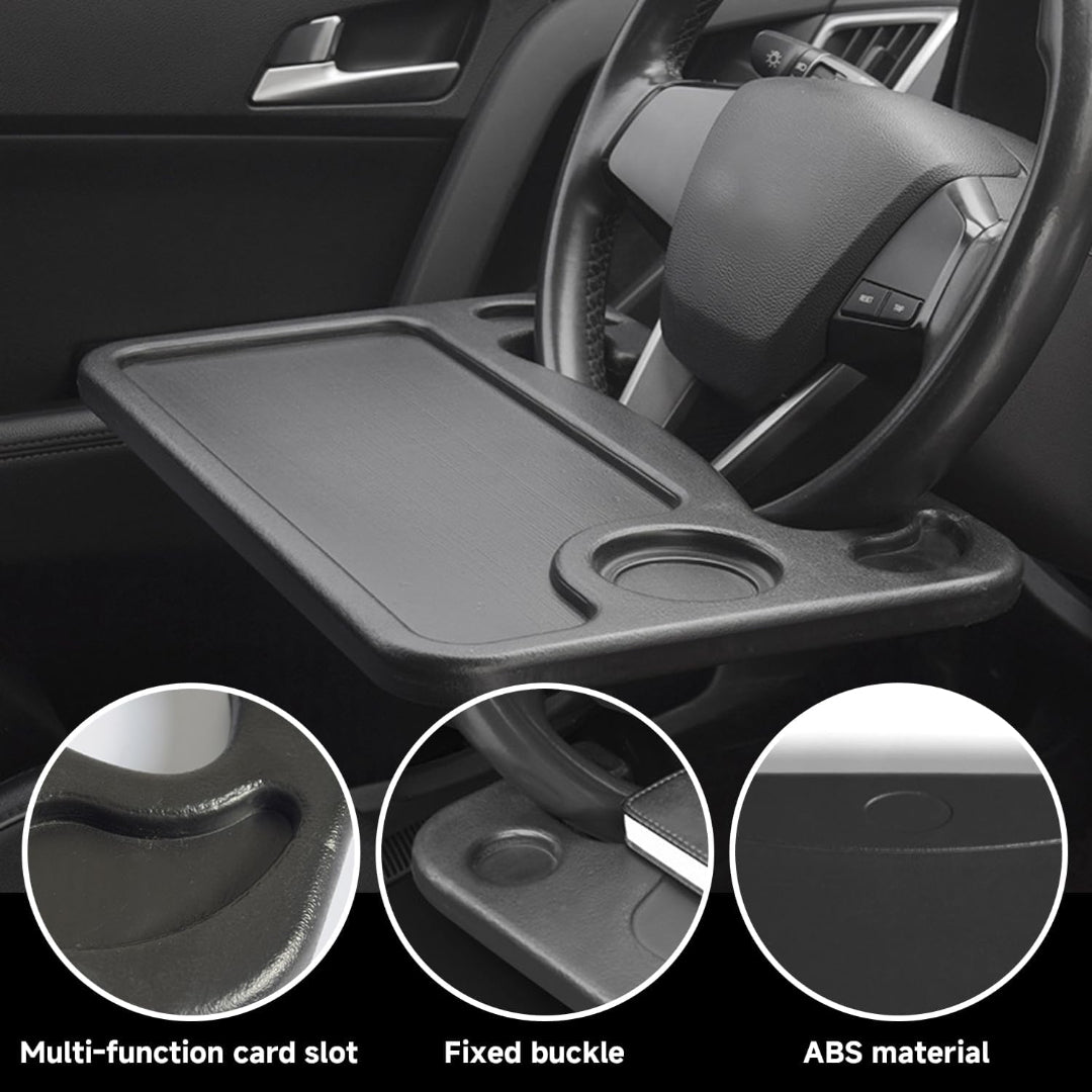 Portable Car Steering Wheel Tray - Food & Laptop Mount