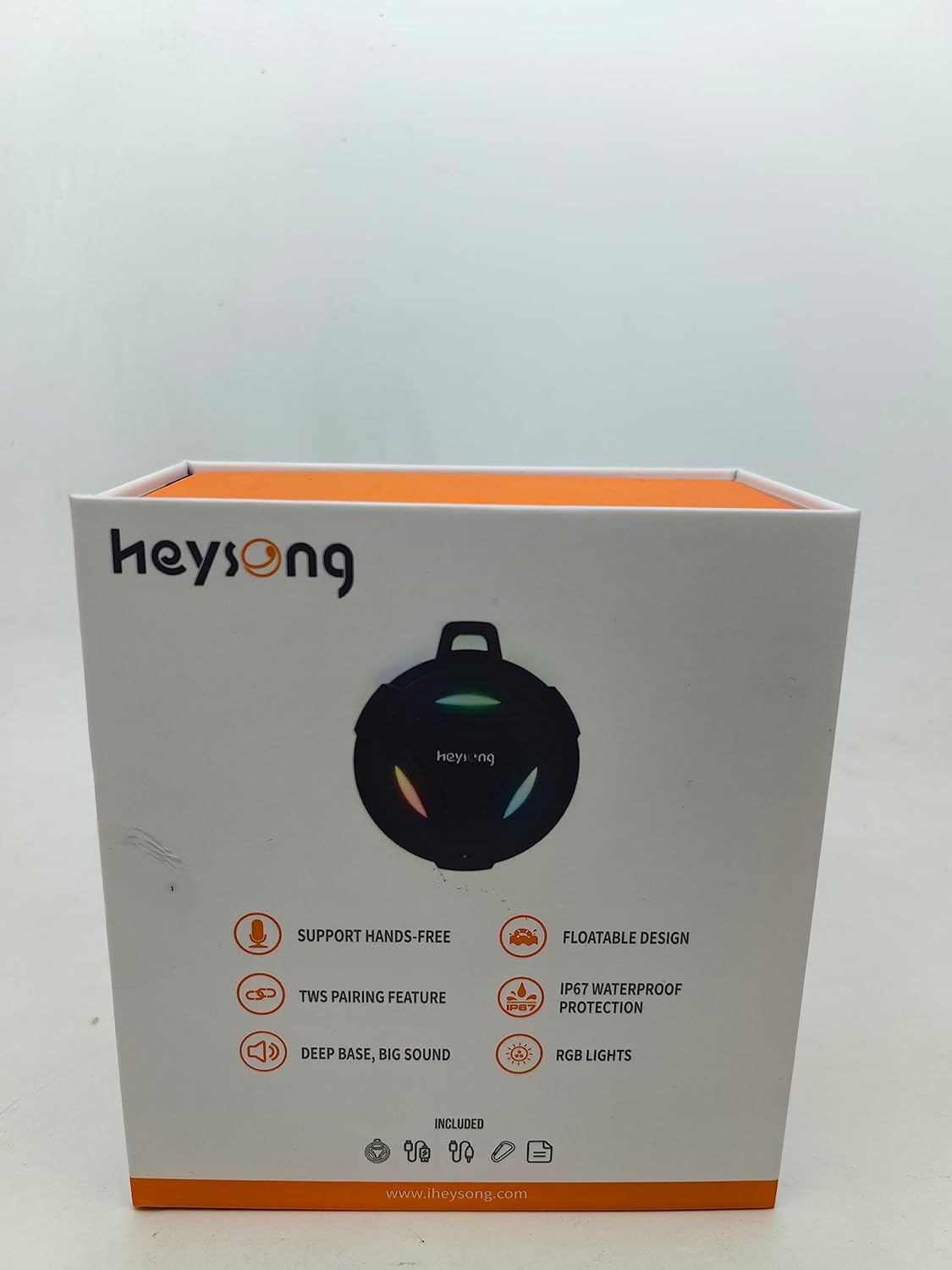 Heysong Aqua Speaker - Portable Waterproof Bluetooth Speaker with Lights