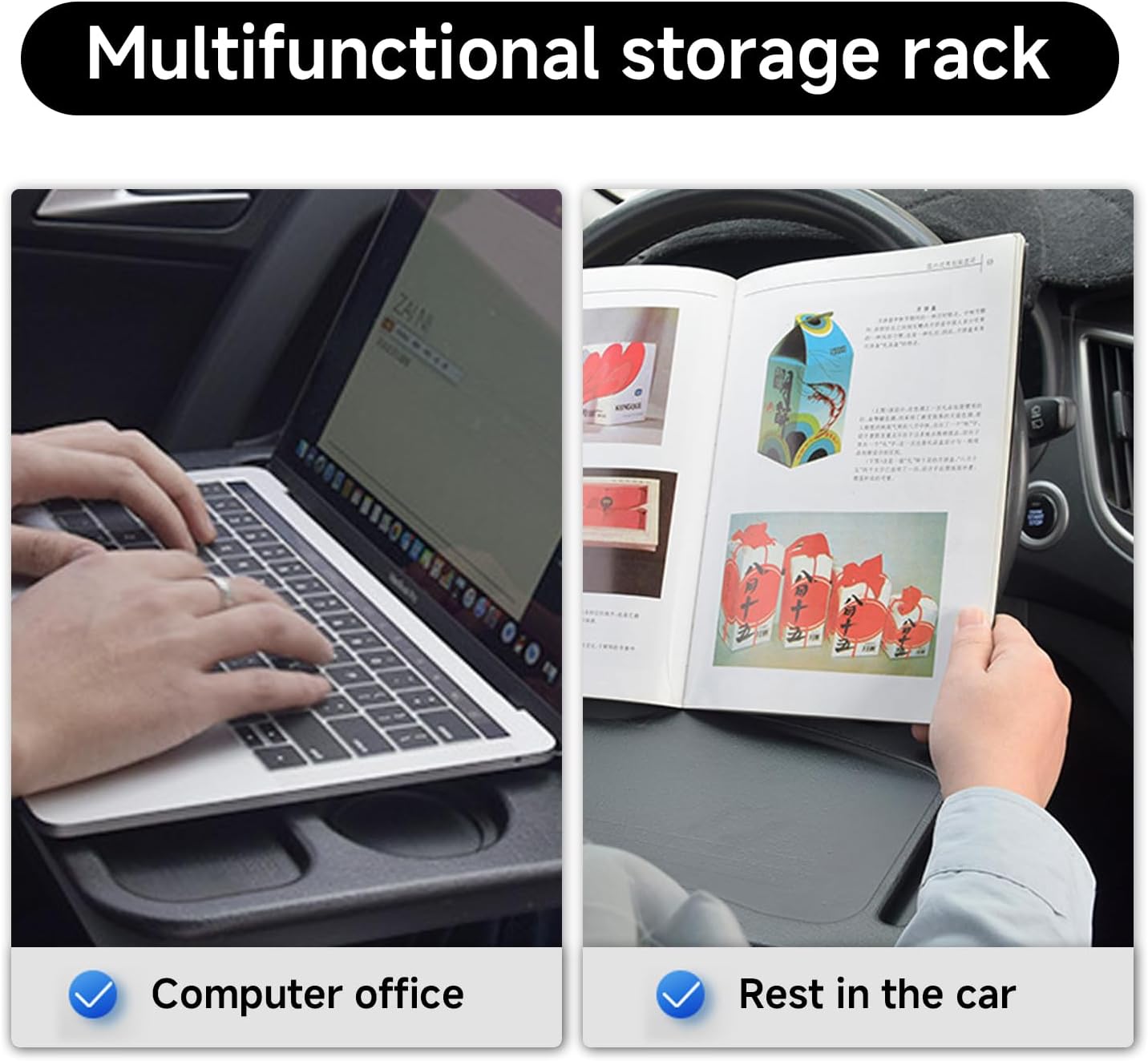 Portable Car Steering Wheel Tray - Food & Laptop Mount