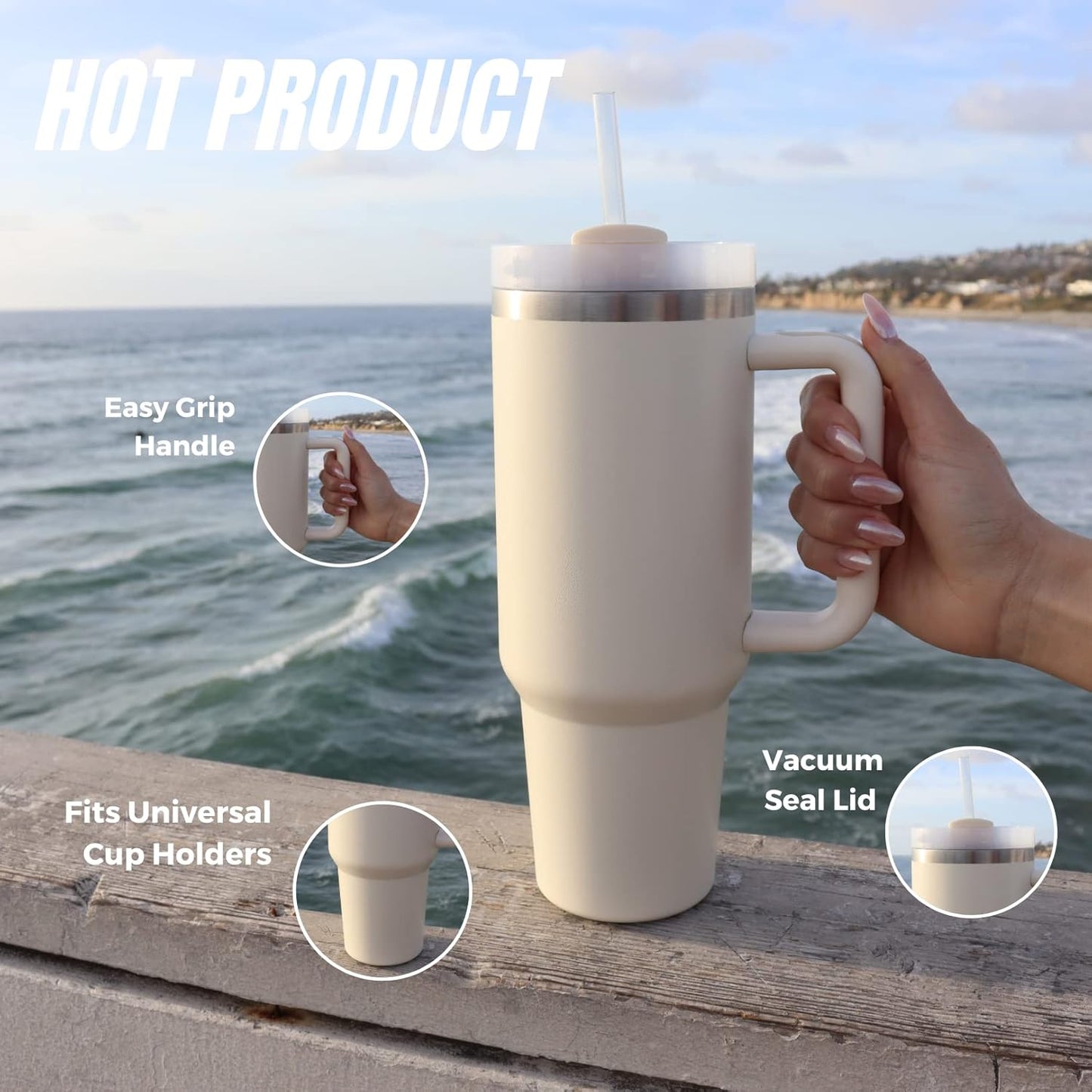 Stay Hydrated: 40 oz Tumbler with Convenient Handle