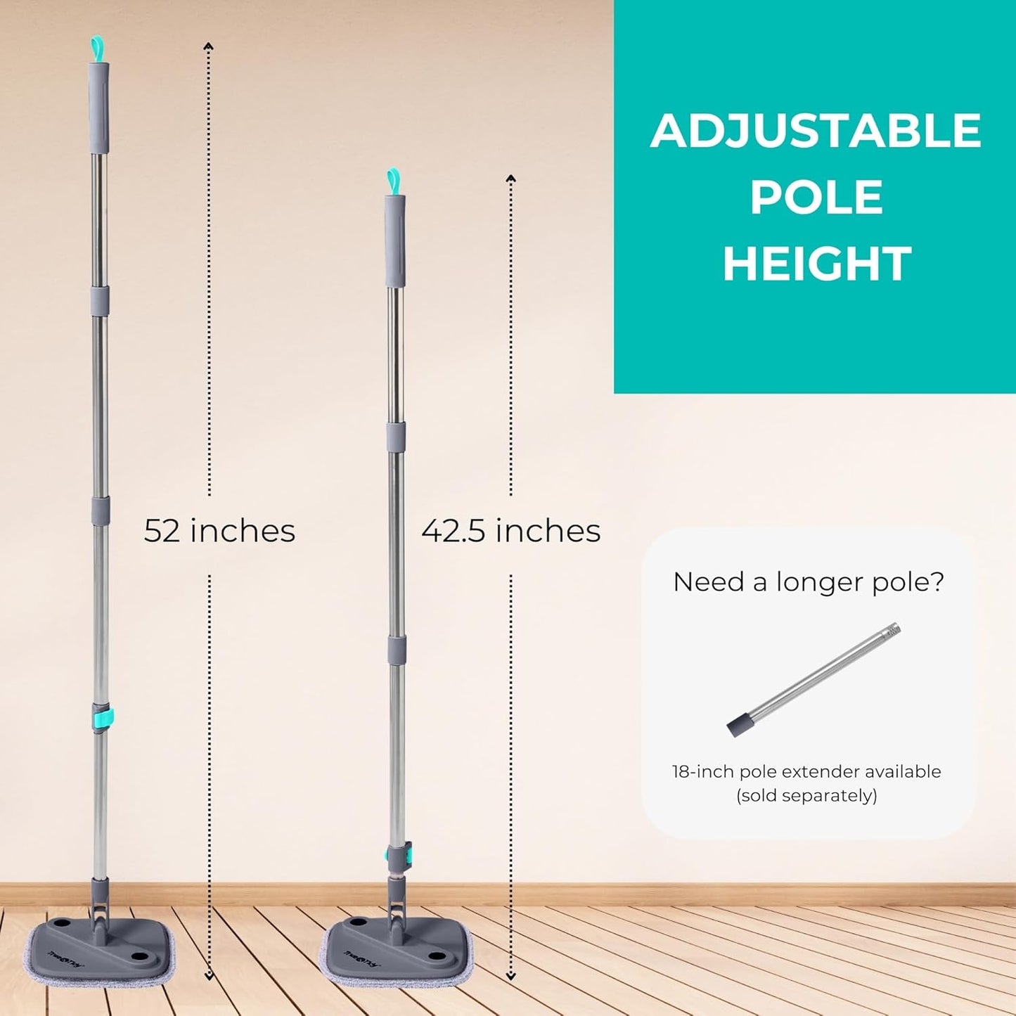Self-Wringing Flat Mop & Bucket Set – 360° Rotating Head, Hands-Free Cleaning System