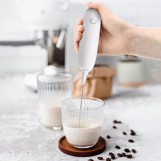 Electric Handheld Milk Frother - Battery Operated Foam Maker for Coffee, Latte, Cappuccino