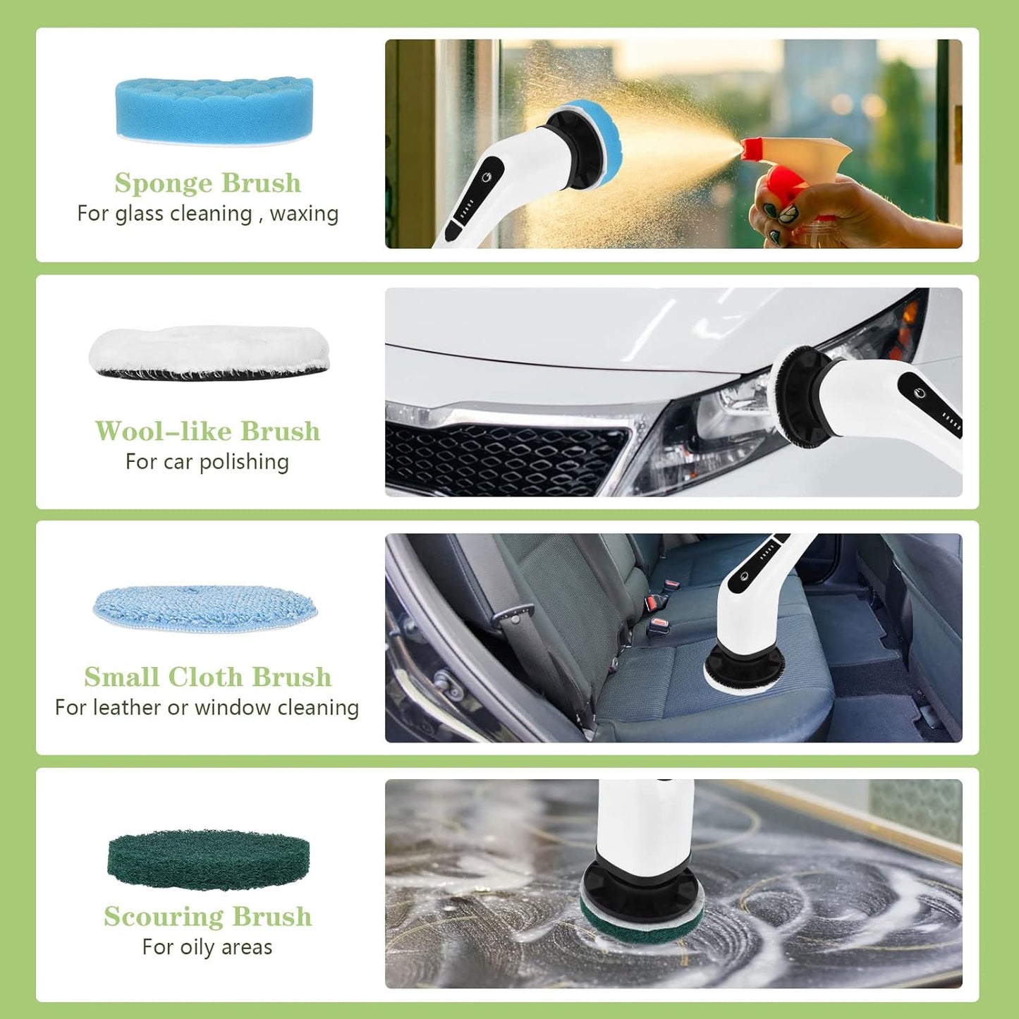 LCD-7-in-1 Electric Spin Scrubber - Cordless Power Cleaning Brush Set