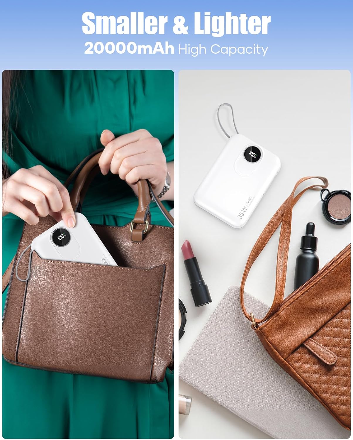 T9 Mini 10000mAh Power Bank with LED Digital Display & 22.5W Fast Charging