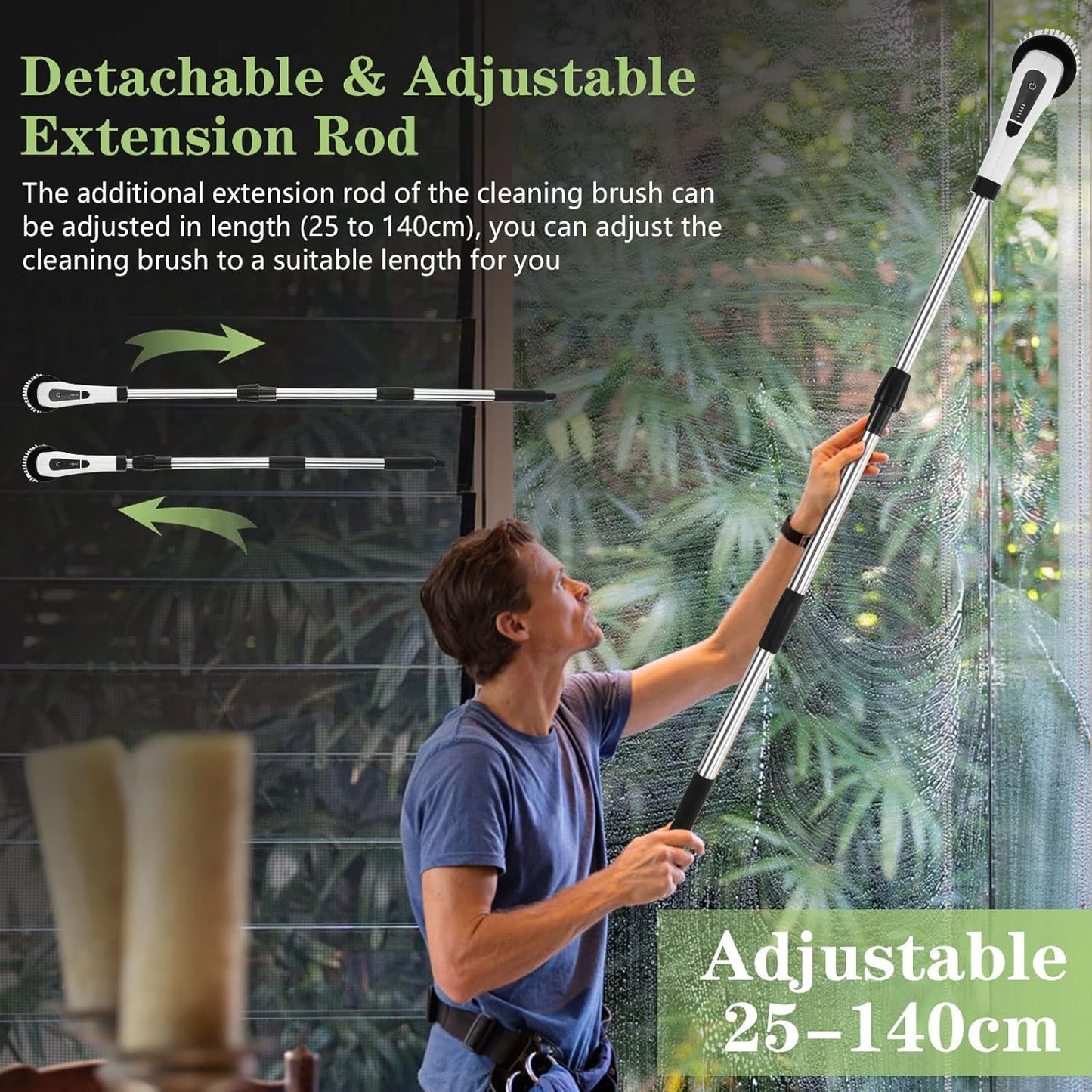 LCD-7-in-1 Electric Spin Scrubber - Cordless Power Cleaning Brush Set