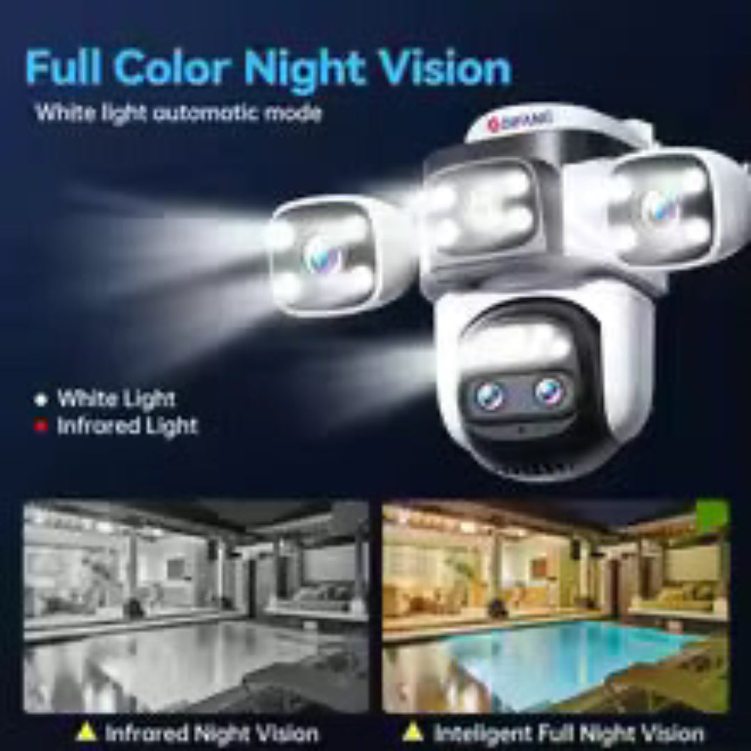 Wide-Angle 360° Rotating Security IP Camera with Smart Tracking