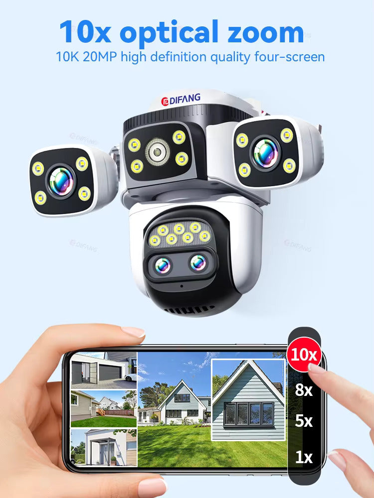 Wide-Angle 360° Rotating Security IP Camera with Smart Tracking