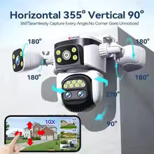 Wide-Angle 360° Rotating Security IP Camera with Smart Tracking
