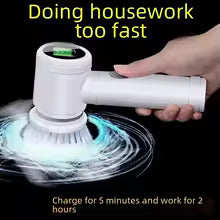 Cordless Electric Spin Scrubber - Magic Brush 5 Interchangeable Heads