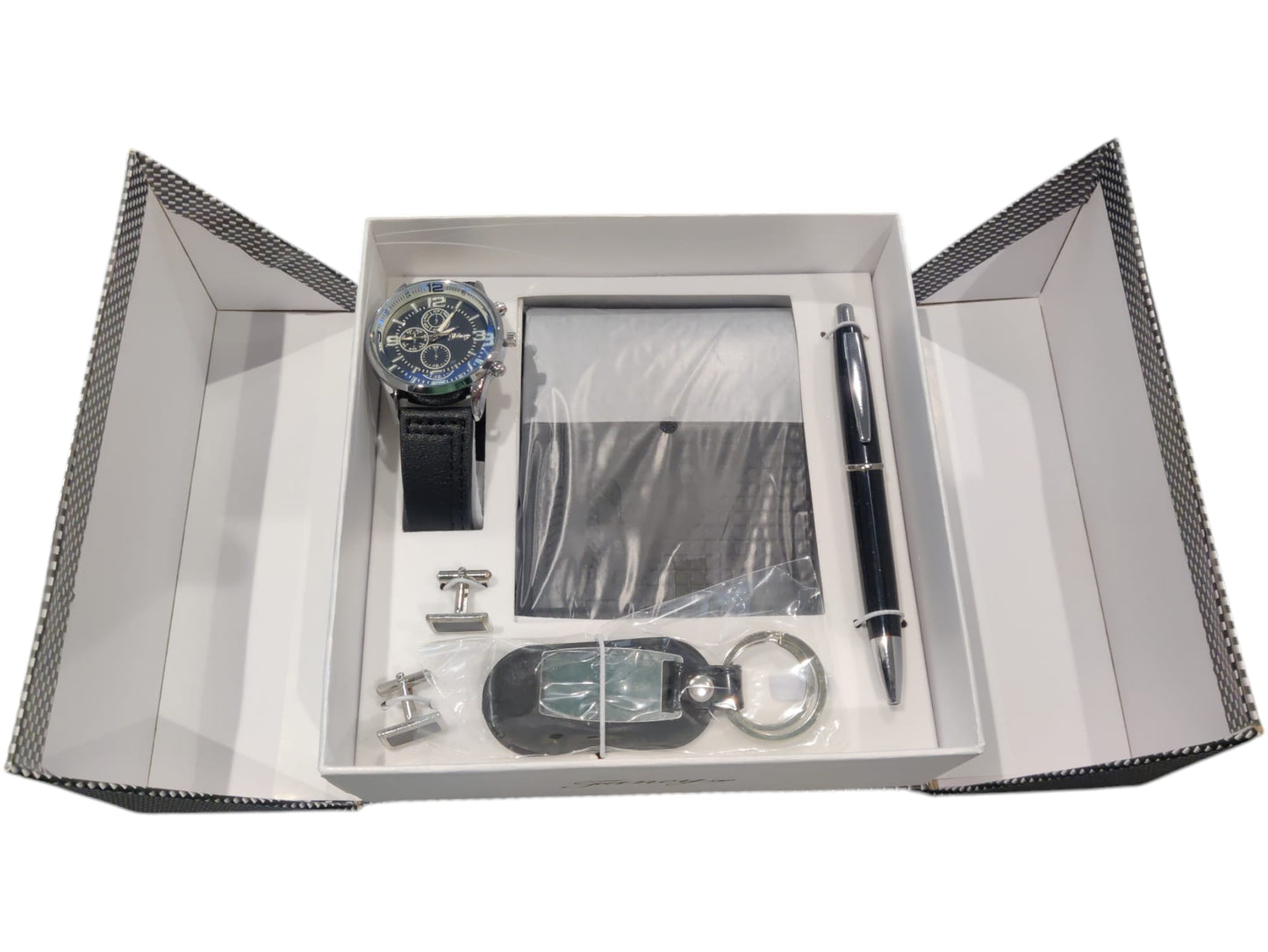Men's Classic Gift Set - Watch, Wallet, Pen, Cufflinks & Keychain