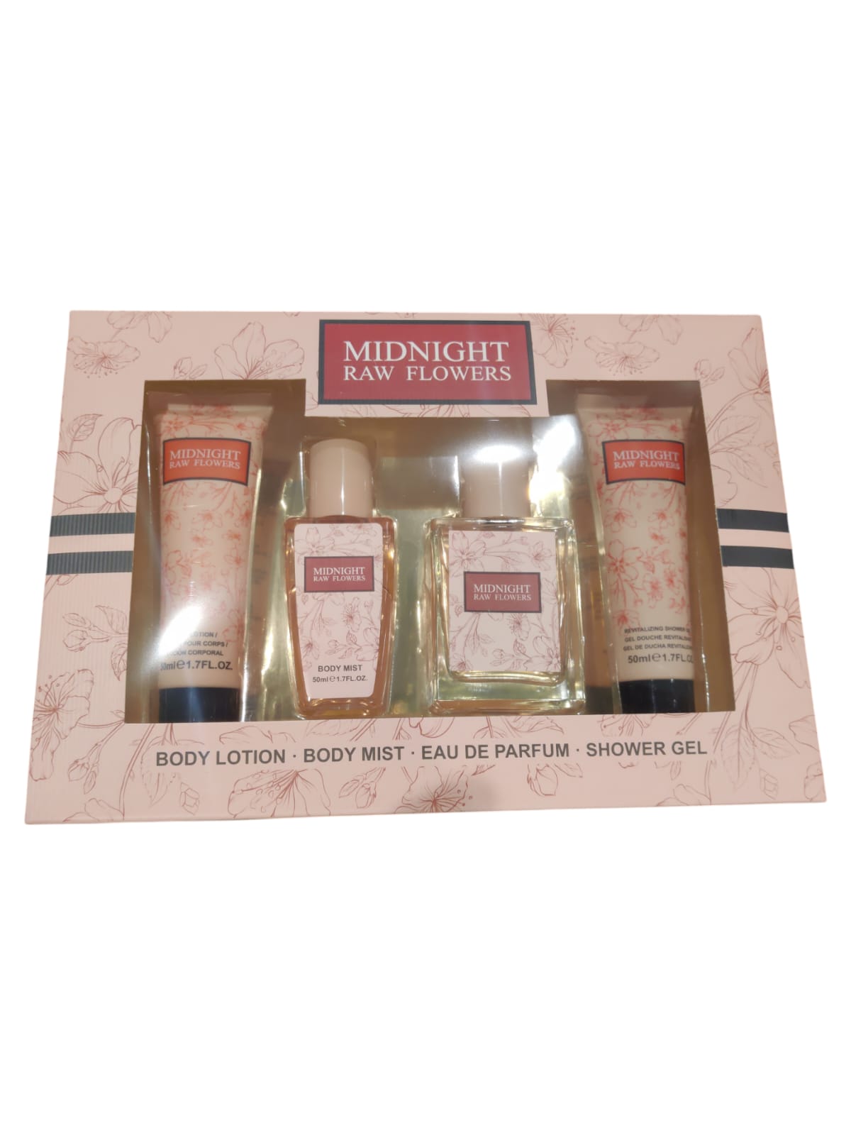 Midnight Raw Flowers - 4 Piece Body Care & Fragrance Gift Set