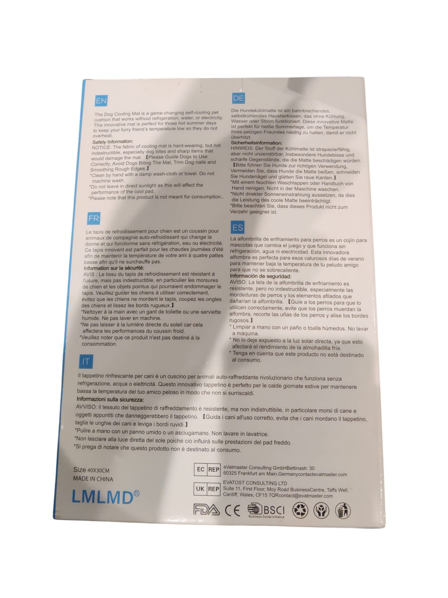 LMLMD Pet Cooling Mat (40x30cm) - Automatic Cooling for Heat Relief