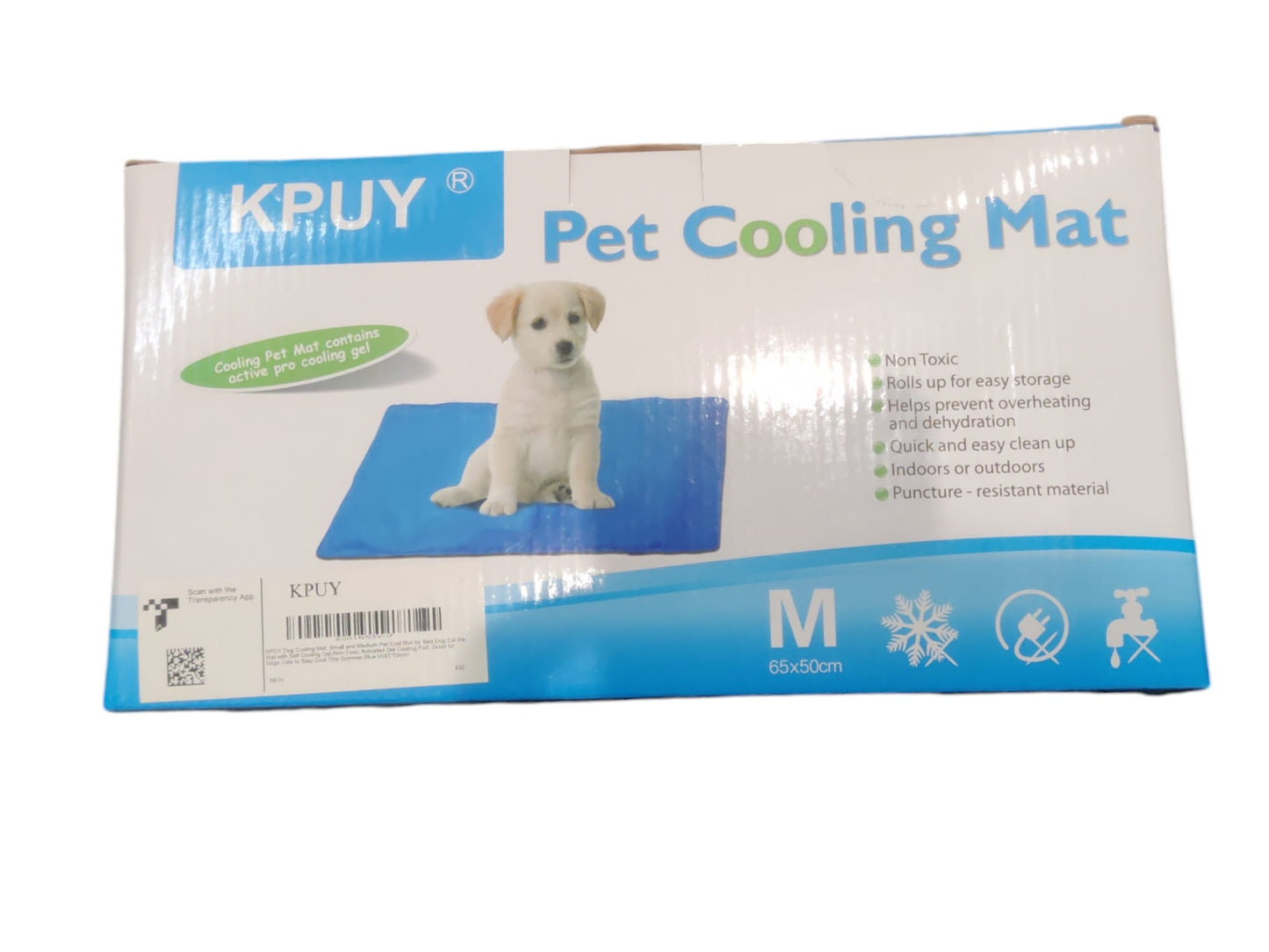 KPUY Pet Cooling Mat (M - 65x50cm) - Non-Toxic, Pressure-Activated Cooling for Dogs and Cats