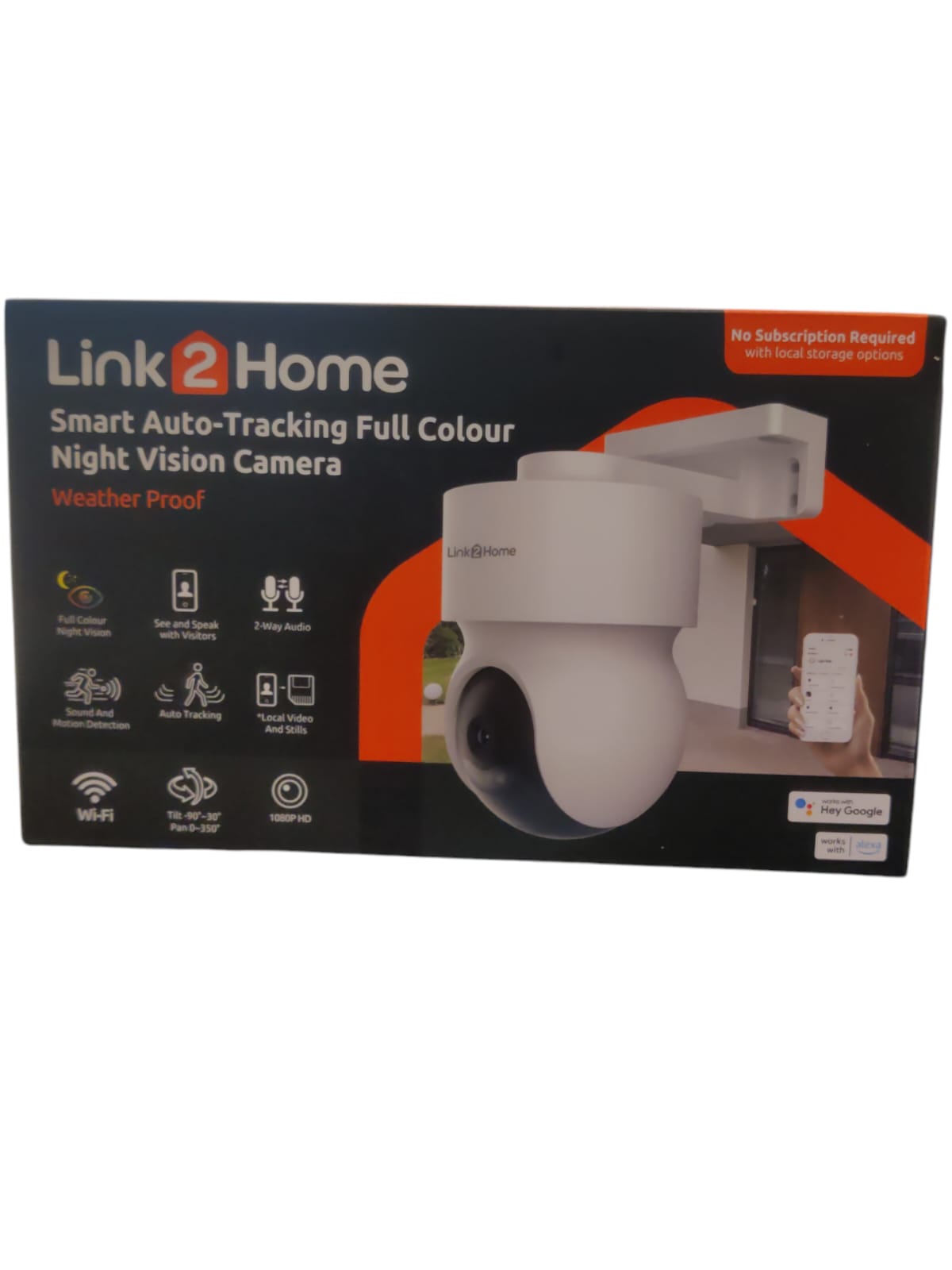 Link2Home Smart Auto-Tracking Full Colour Night Vision Outdoor Camera - Weatherproof