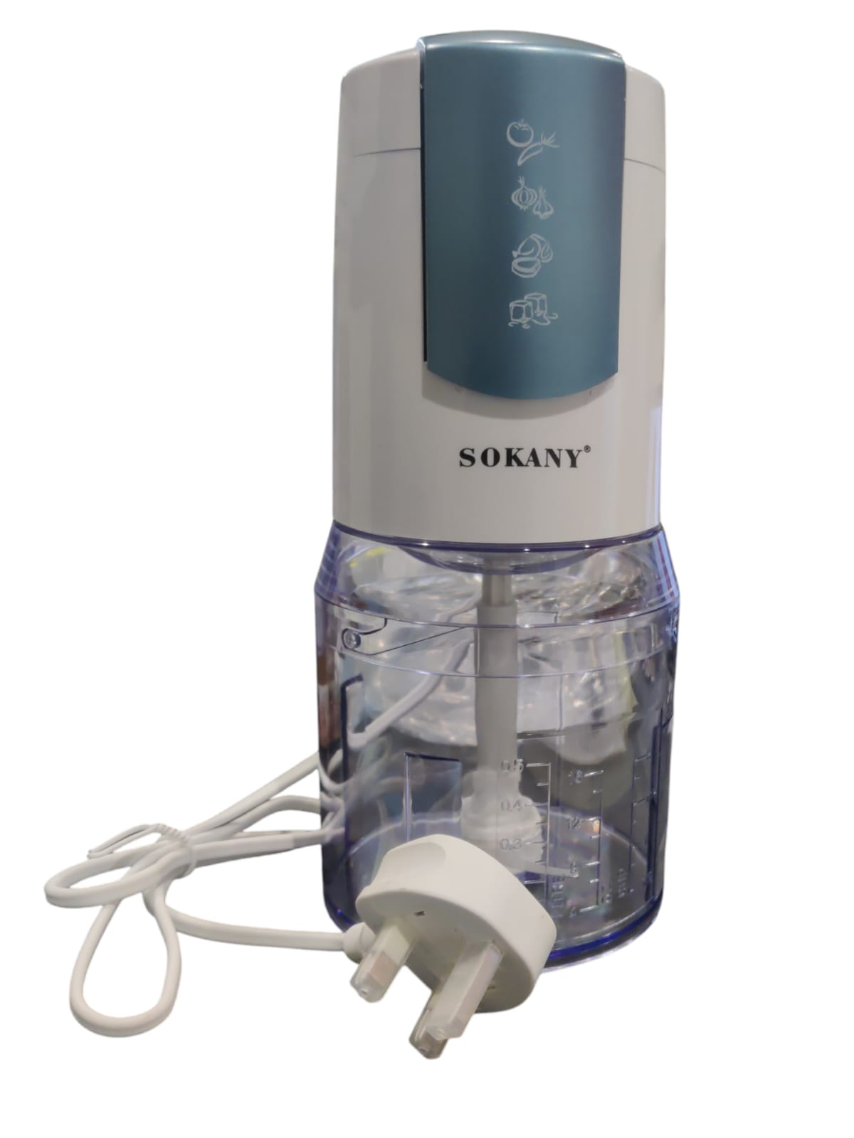 SOKANY 0.5L Mini Food Chopper - Single Blade, 400W Copper Motor