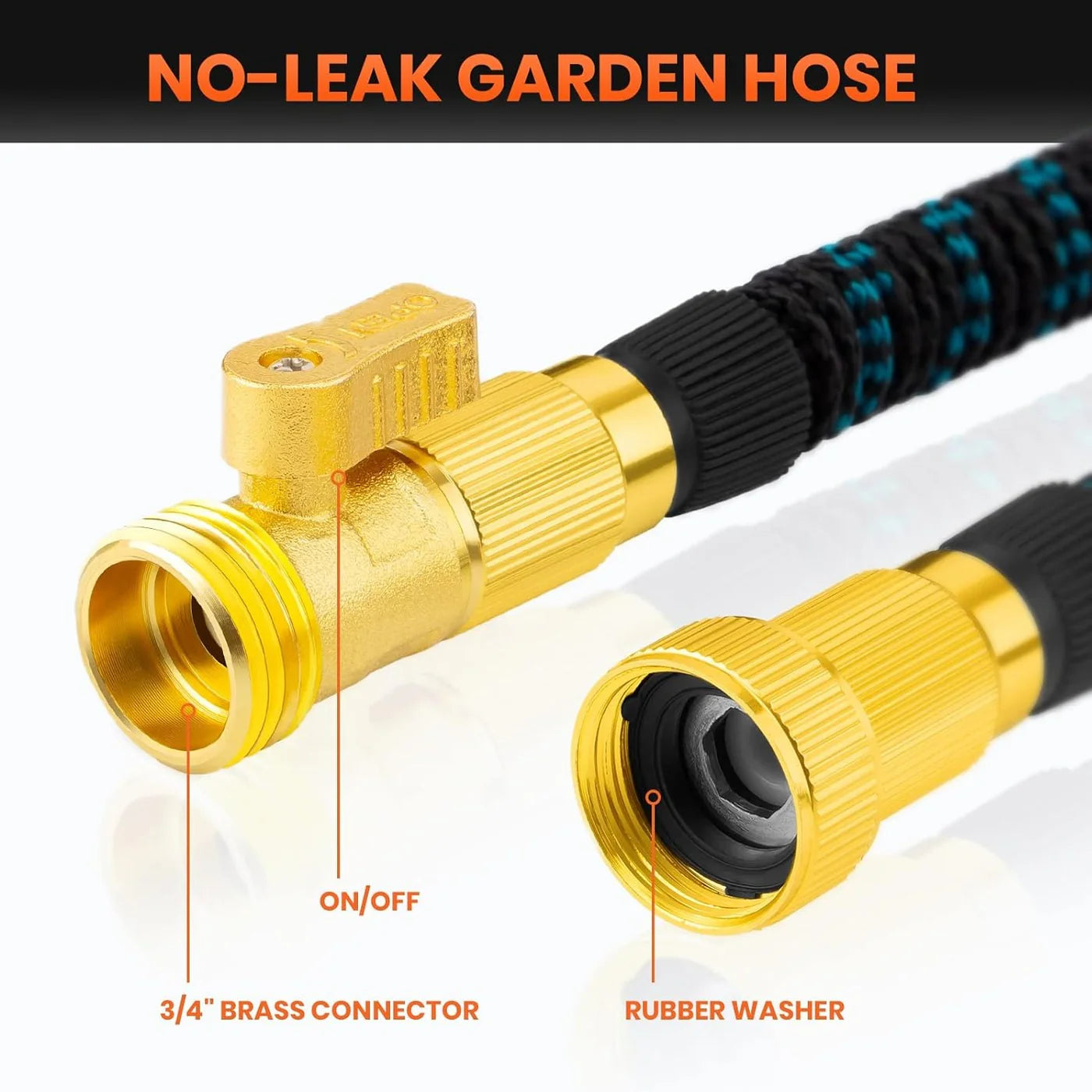 DAXIGA Soft Hose Expandable Garden Hose with 10-Pattern Spray Nozzle