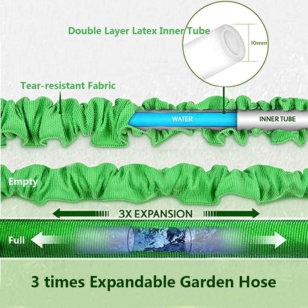 Expandable Garden Hose with Standard Connectors and Durable Design 100ft