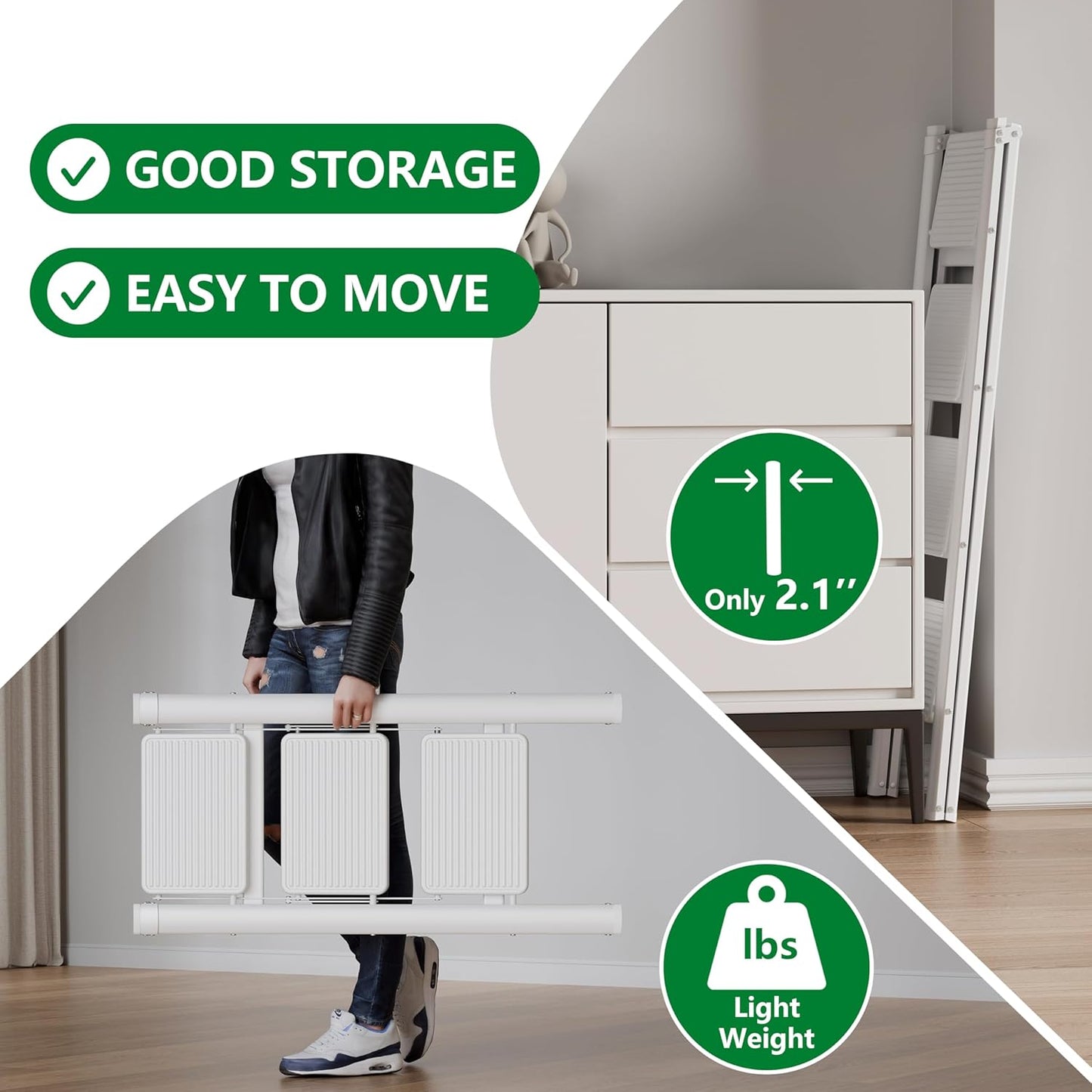Slim Folding 5-Step Ladder with Anti-Slip Features