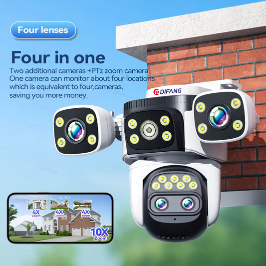 Wide-Angle 360° Rotating Security IP Camera with Smart Tracking