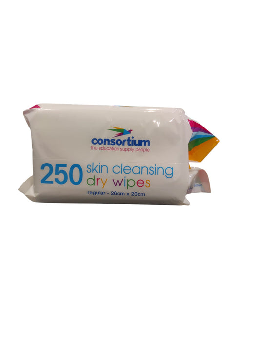 Consortium Skin Cleansing Dry Wipes - 250 Regular Size (26cm x 20cm)